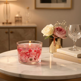 Blütenzauber BLUSH - LED Wachslaterne