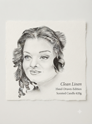 Hand-Drawn-Edition Clean Linen- Duftkerze