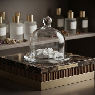 Elegant Cloche Diffuser ORCHID  - Passiver Raumduft-Aufsatz mit Glasglocke